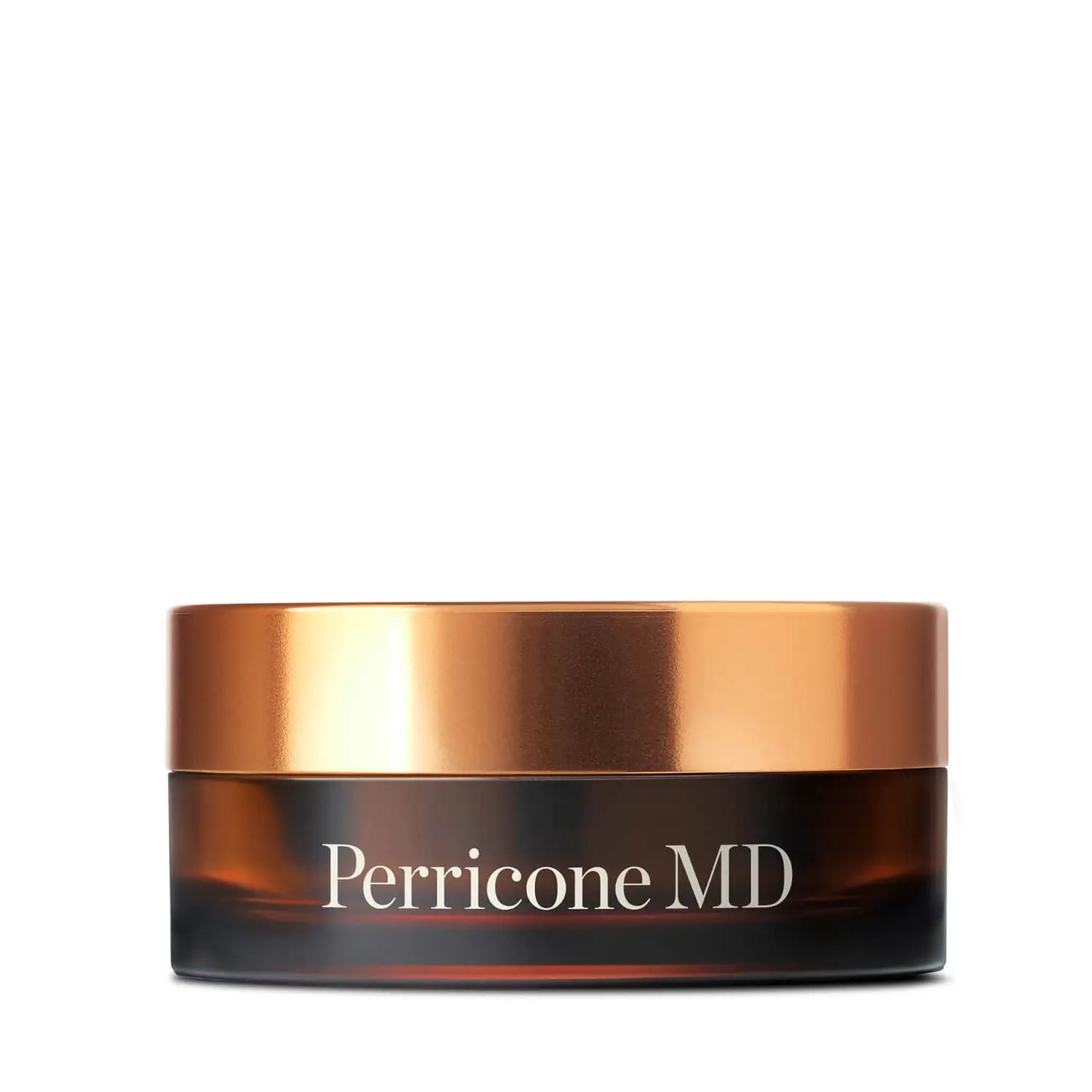 Un bálsamo limpiador Perricone MD Essential Fx Chia con vitamina F y aceite de chía, tapa cobre y letras blancas.
