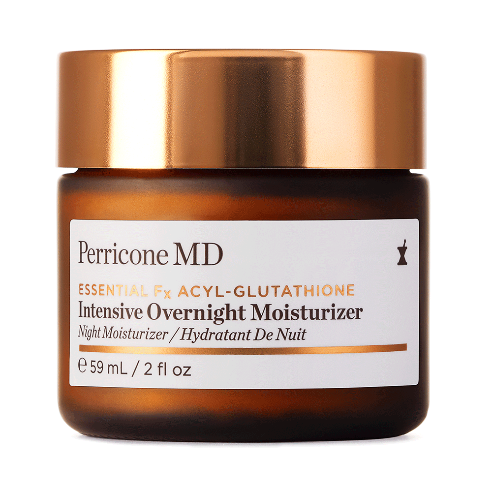 Un tarro de Perricone MD Essential Fx Intensive Overnight Moisturizer, hidratación profunda y rejuvenecimiento.