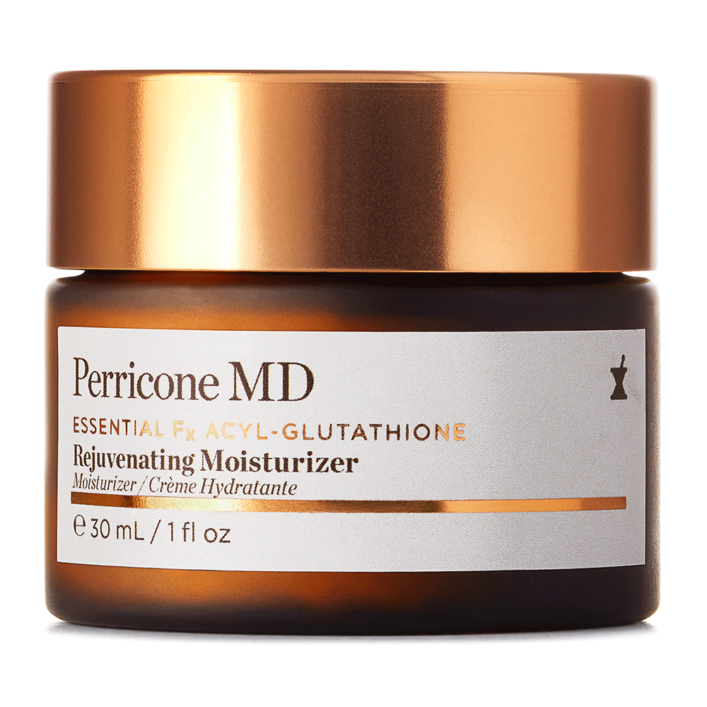 Un tarro de 30 ml de Perricone MD Essential Fx Rejuvenating Moisturizer con tapa de color cobre.