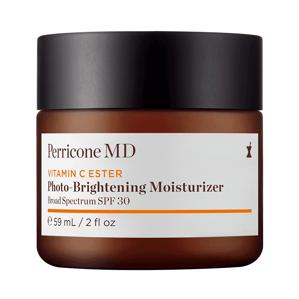 Un frasco de 59 ml de Perricone MD Vitamin C Ester Photo Brightening Moisturizer Broad Spectrum SPF30.