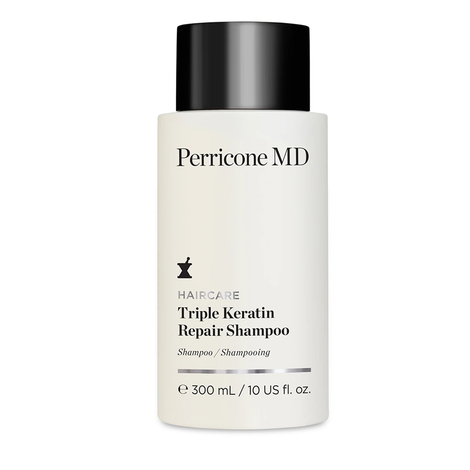 Perricone MD Triple Keratin Shampoo, champú con queratina para limpiar y fortalecer el cabello.