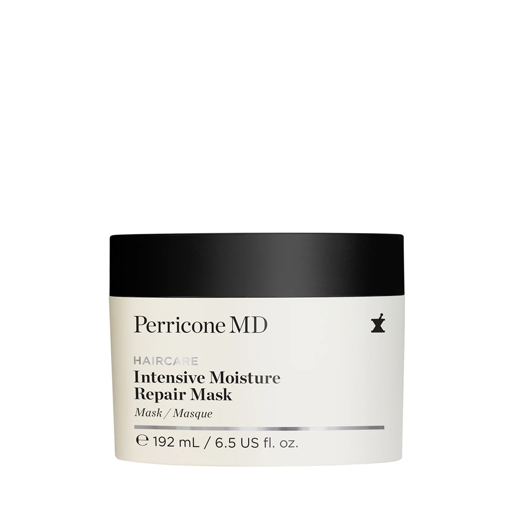 Envase de Perricone MD Intensive Moisture Repair Mask, mascarilla reparadora para cabello seco o dañado.