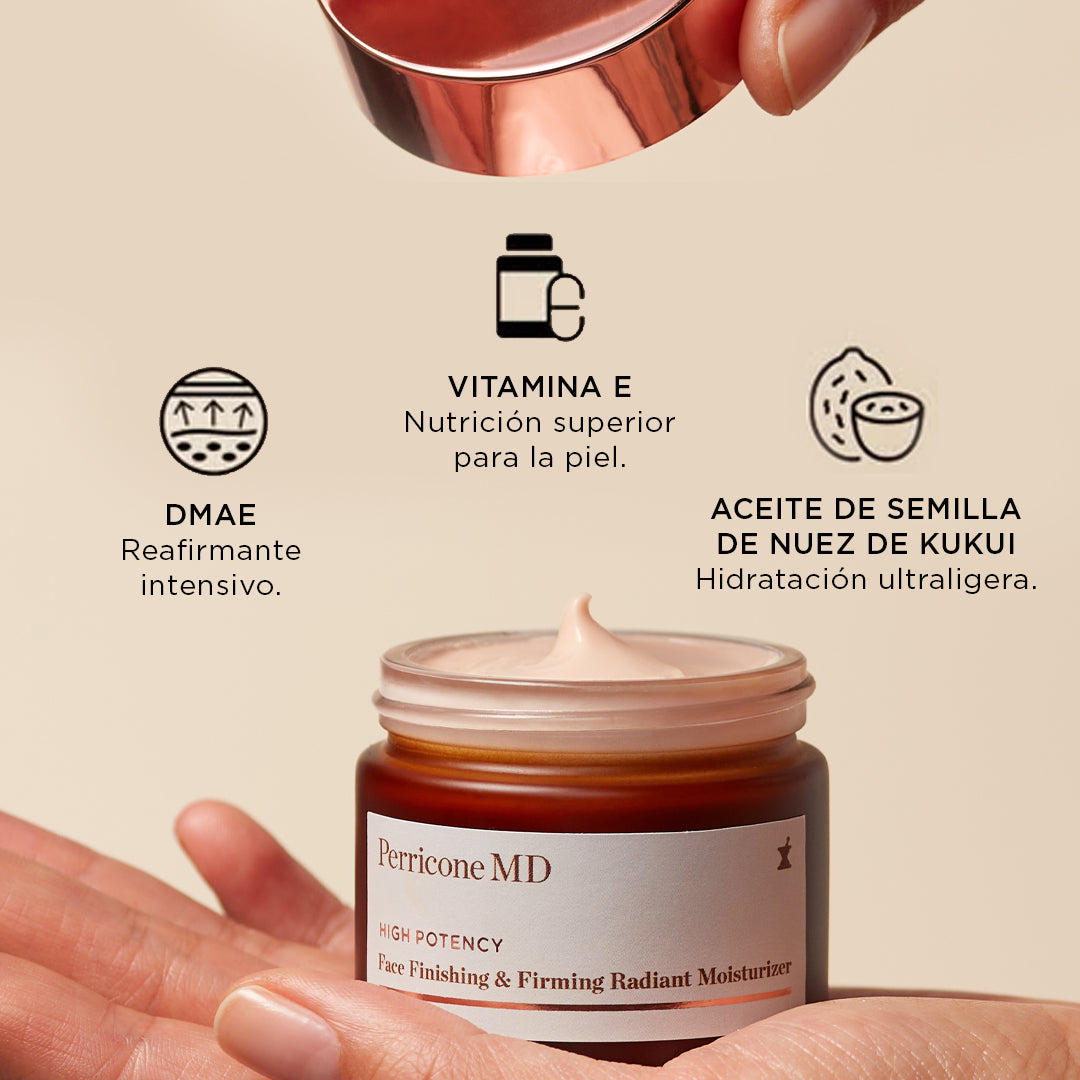 Ingredientes clave de Perricone MD High Potency Face Finishing & Firming Radiant Moisturizer crema hidratante con DMAE