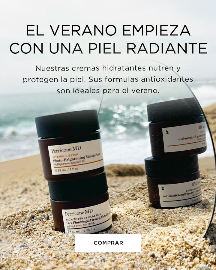 Las cremas hidratantes Photo Brightening Moisturizer y Face Finishing & Firming Tinted Moisturizer fotografiadas en la playa 